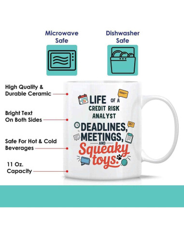 Taza de Café Cerámica 11 oz Genérica Analista de Riesgo