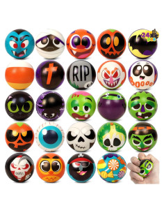 Pelotas Antiestrés Halloween JOYIN 24 Piezas 6.35 cm