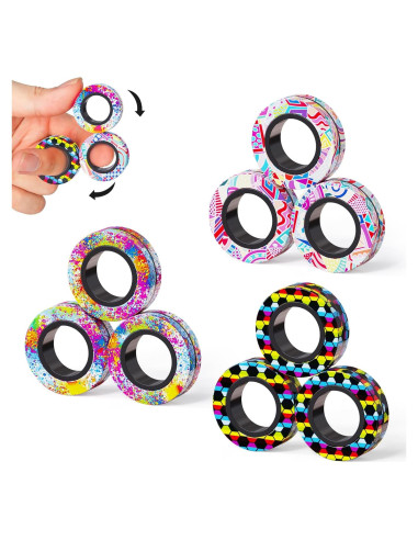Juego de 9 Anillos Magnéticos Antiestrés YZ para Adultos y Niños
