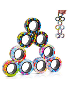Juego de 9 Anillos Magnéticos Antiestrés YZ para Adultos y Niños 2