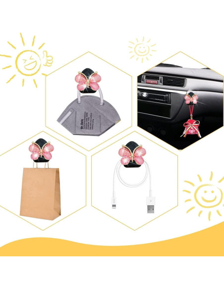 Juego de 4 Clips de Ventilación en Forma de Corazón Negro DPWOUM