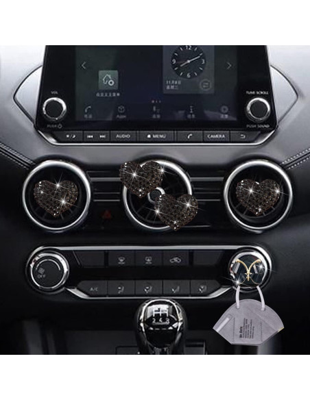 Juego de 4 Clips de Ventilación en Forma de Corazón Negro DPWOUM