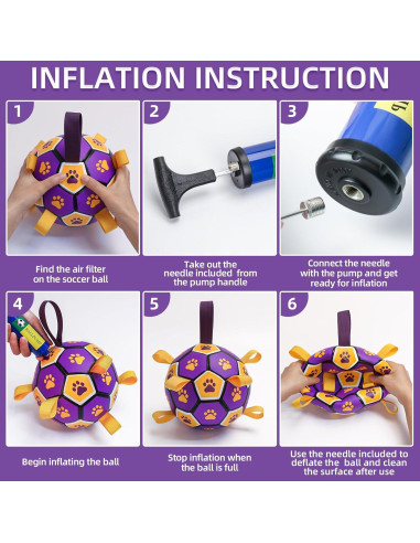 Pelota de Fútbol para Perros QDAN 15.24 cm Duradera