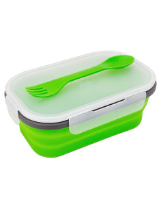 Contenedor de Almuerzo Plegable CCyanzi 1000ml Verde Silicona