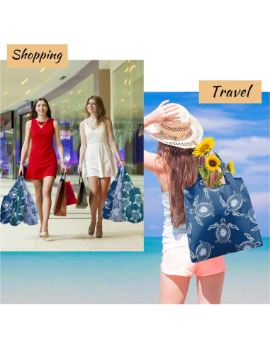 BeeGreen Bolsa de Compras Reutilizable Grande Tortuga Marina 6 Pzas