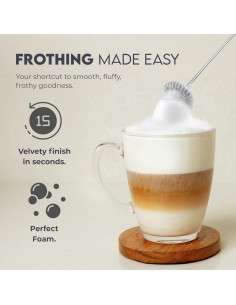 Espumador de Leche Zulay Kitchen FrothMate 800W Plateado 2