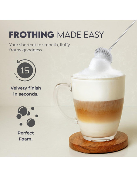 Espumador de Leche Zulay Kitchen FrothMate 800W Plateado