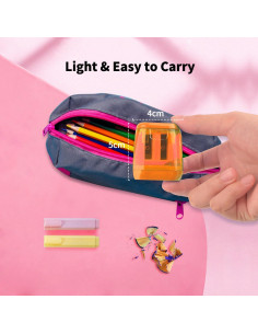 Sacapuntas Doble Orificio MYSXN Naranja para Escuela y Oficina 2