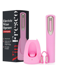 Abridor de Vino Eléctrico Recargable Vin Fresco - Rosa y Plata