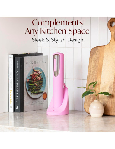 Abridor de Vino Eléctrico Recargable Vin Fresco - Rosa y Plata