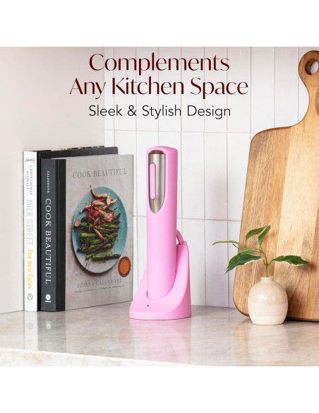 Abridor de Vino Eléctrico Recargable Vin Fresco - Rosa y Plata