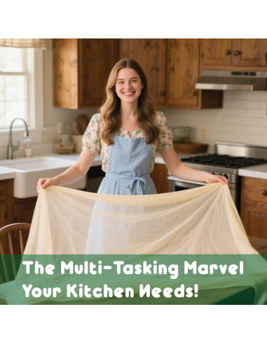 Tela de Queso Orgánica 1 Yarda 100% Algodón Reutilizable