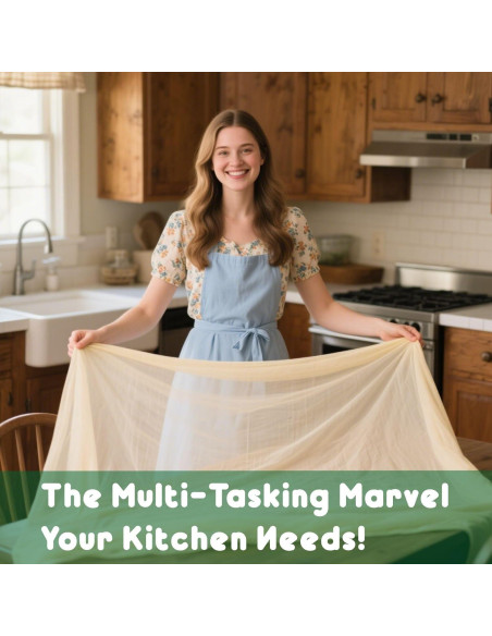 Tela de Queso Orgánica 1 Yarda 100% Algodón Reutilizable