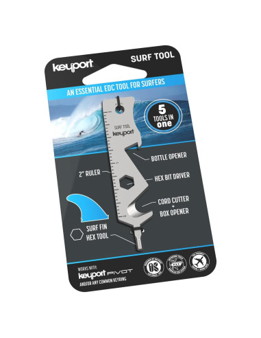 Herramienta Multiuso de Surf Keyport - Llave para Aletas FCS y Futures