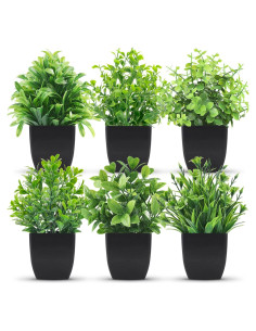 6 Plantas Artificiales en Macetas Der Rose - Decoración Verde