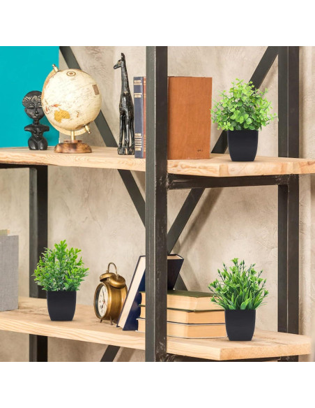 6 Plantas Artificiales en Macetas Der Rose - Decoración Verde