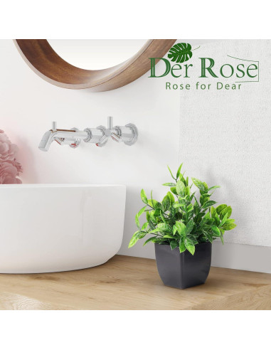 6 Plantas Artificiales en Macetas Der Rose - Decoración Verde