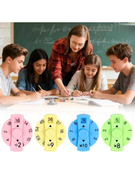 9 Spinners Antiestrés Matemáticos QETRABONE para Aprender