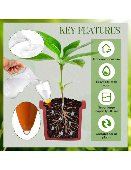 2 Esferas de Autorriego Threlaco 500 ml para Plantas