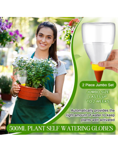 2 Esferas de Autorriego Threlaco 500 ml para Plantas