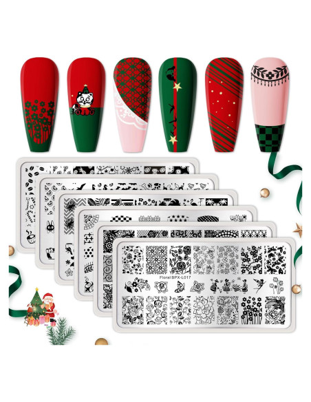 Juego de Placas de Estampado de Uñas Born Pretty - 6 Temas