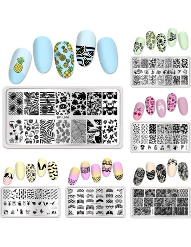 Juego de Placas de Estampado de Uñas Born Pretty - 6 Temas