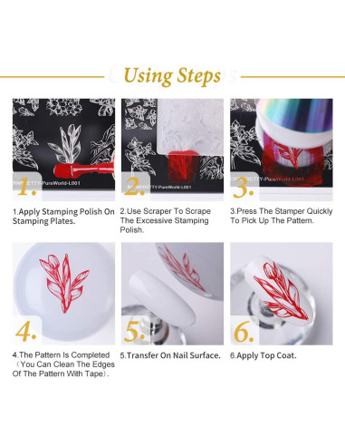 Juego de Placas de Estampado de Uñas Born Pretty - 6 Temas