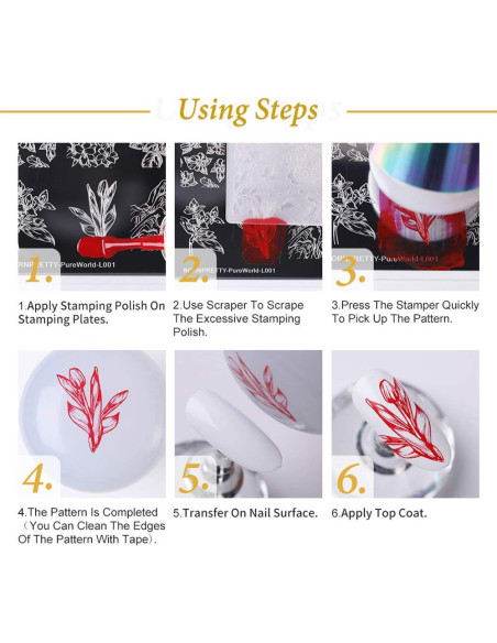 Juego de Placas de Estampado de Uñas Born Pretty - 6 Temas