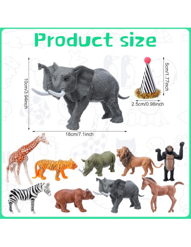 18 Piezas Decoraciones Fiesta Cumpleaños Animales Jungla