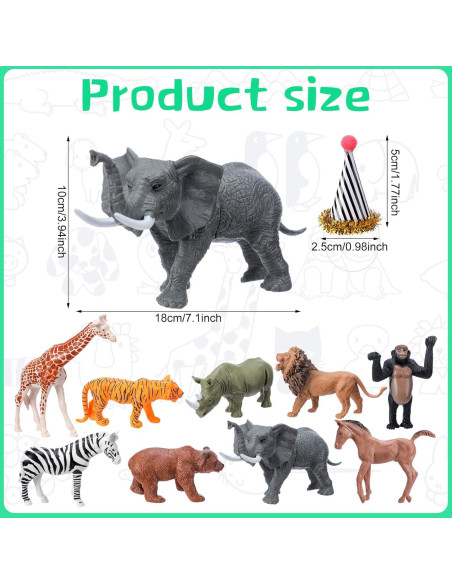 18 Piezas Decoraciones Fiesta Cumpleaños Animales Jungla