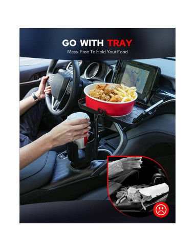 Bandeja Soporte para Tazas de Coche ANONEMOTO 24.1 cm Ajustable