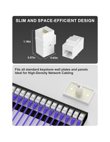 Acoplador RJ45 Cat6 UTP VANDESAIL 20-Pack Hembra a Hembra
