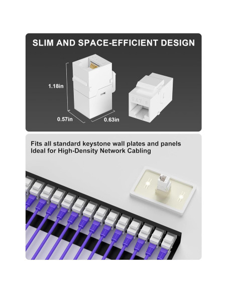 Acoplador RJ45 Cat6 UTP VANDESAIL 20-Pack Hembra a Hembra