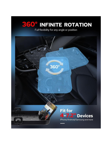 Bandeja Soporte para Tazas de Coche ANONEMOTO 24.1 cm Ajustable