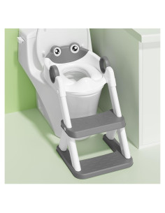 Asiento de Entrenamiento para Baño RABB 1ST Gris-Rana 2 en 1