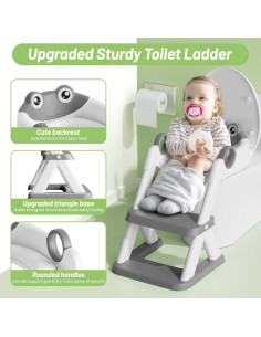 Asiento de Entrenamiento para Baño RABB 1ST Gris-Rana 2 en 1 2