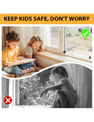 Barra de Seguridad Ajustable PBHEPJ para Puertas Corredizas 2 Paquete