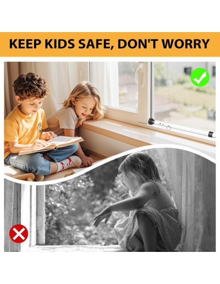 Barra de Seguridad Ajustable PBHEPJ para Puertas Corredizas 2 Paquete