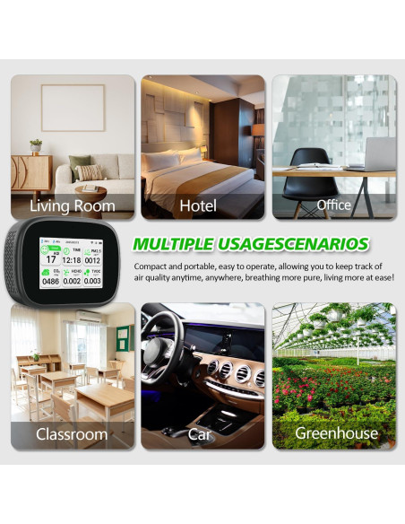 Monitor de Calidad del Aire Bcetasy 18-en-1 WiFi - AQI, CO2, PM2.5