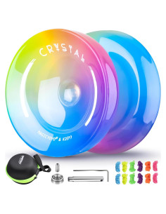 Yoyo K2 Cristal Degradado Amarillo Rosa Azul + 12 Cuerdas