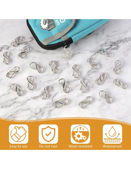 Cerradura Combinada Antirrobo Phinus 21PCS Clips Cremallera Plata