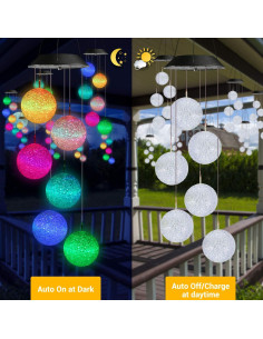 Campanas de Viento Solares Toodour con Luces LED de 7 Colores 2