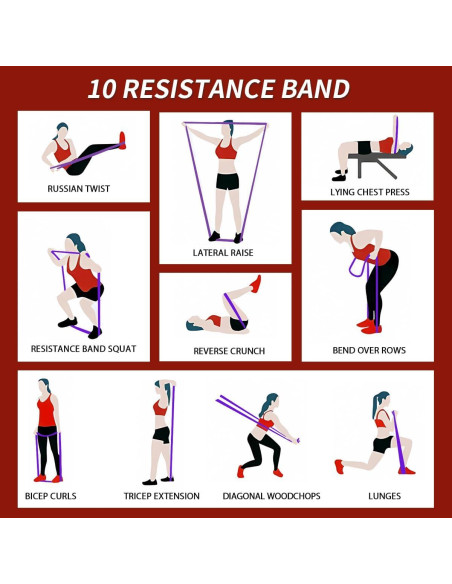 Bandas de Resistencia WHATAFIT 5 Niveles para Ejercicio