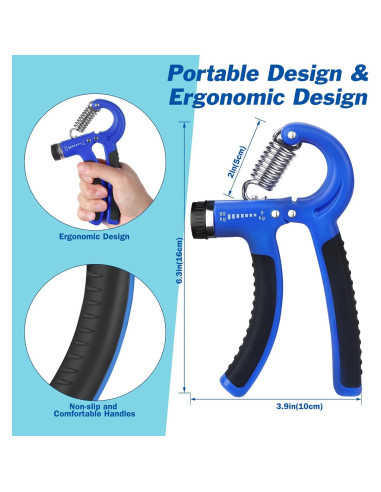 Entrenador de Fuerza de Agarre AIXPI HGS01, Resistencia 5-60kg