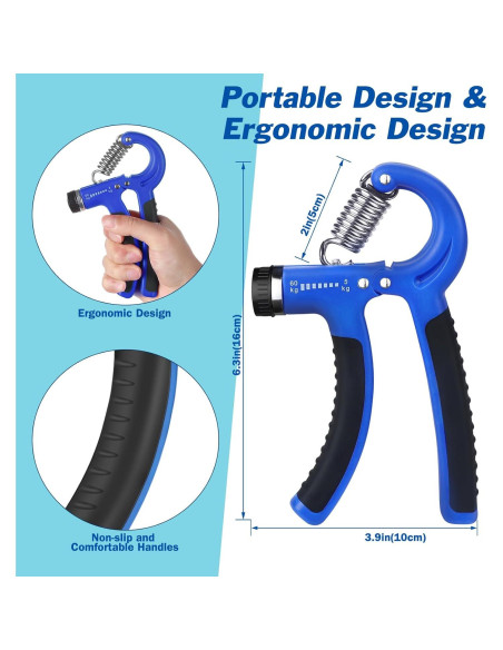 Entrenador de Fuerza de Agarre AIXPI HGS01, Resistencia 5-60kg