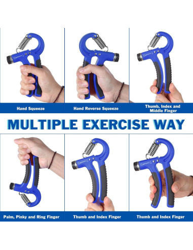 Entrenador de Fuerza de Agarre AIXPI HGS01, Resistencia 5-60kg
