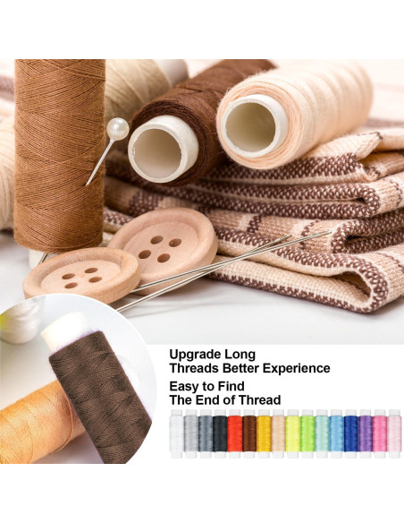 Kit de Costura MIXCOOL para Adultos y Principiantes - 30 Agujas, 14 Hilos, Tijeras, Cinta Métrica