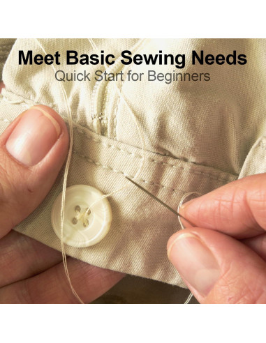 Kit de Costura MIXCOOL para Adultos y Principiantes - 30 Agujas, 14 Hilos, Tijeras, Cinta Métrica