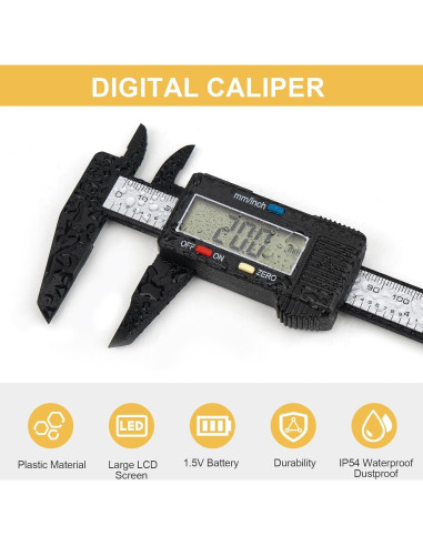 Calibrador Digital Adoric 0-15.24 cm con Pantalla LCD