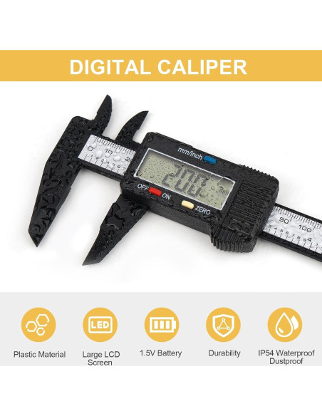 Calibrador Digital Adoric 0-15.24 cm con Pantalla LCD
